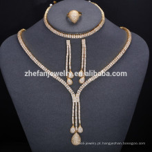 2018 jóias redondas set Dubai 18 quilates conjuntos de jóias de ouro para senhoras